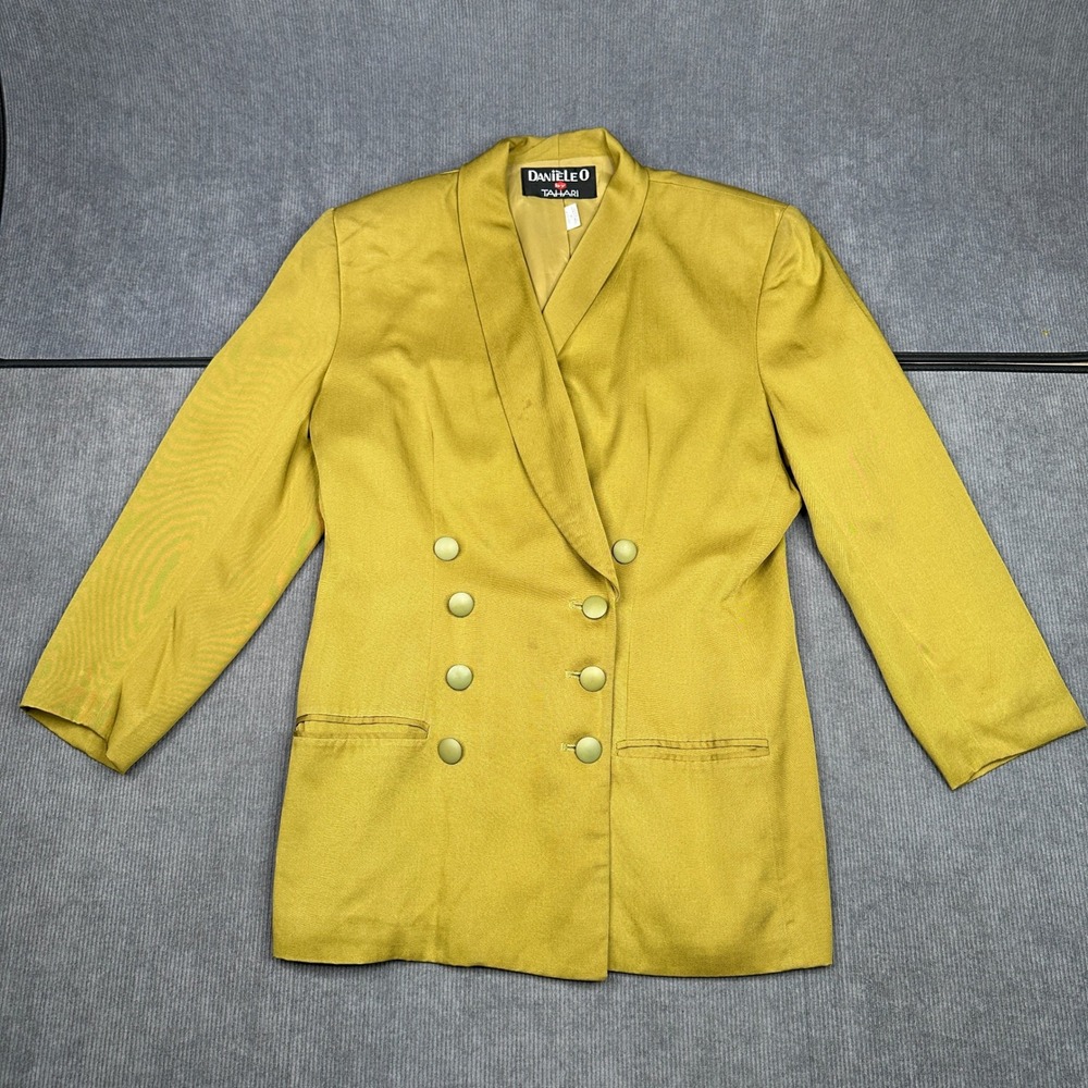 Daniele O by Tahari Levine Women Yellow Beige Blazer 14